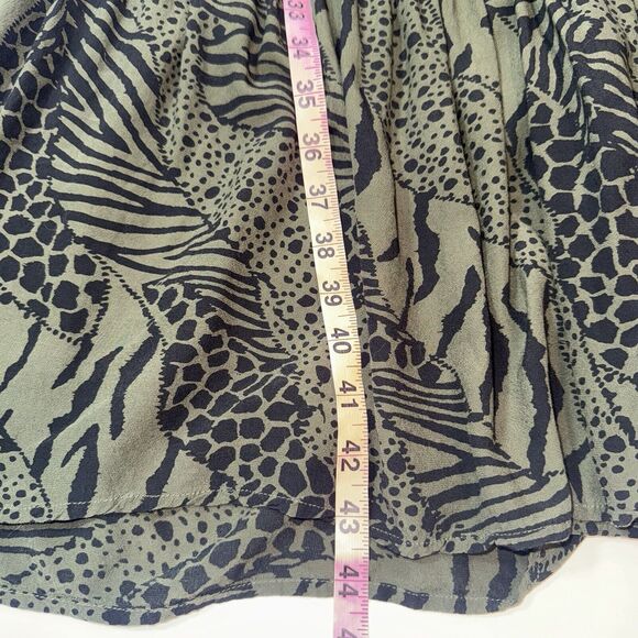 Rails Beatrice Midi Dress Olive Mixed Animal Print Ruffle Button Women Medium - Picture 11 of 11